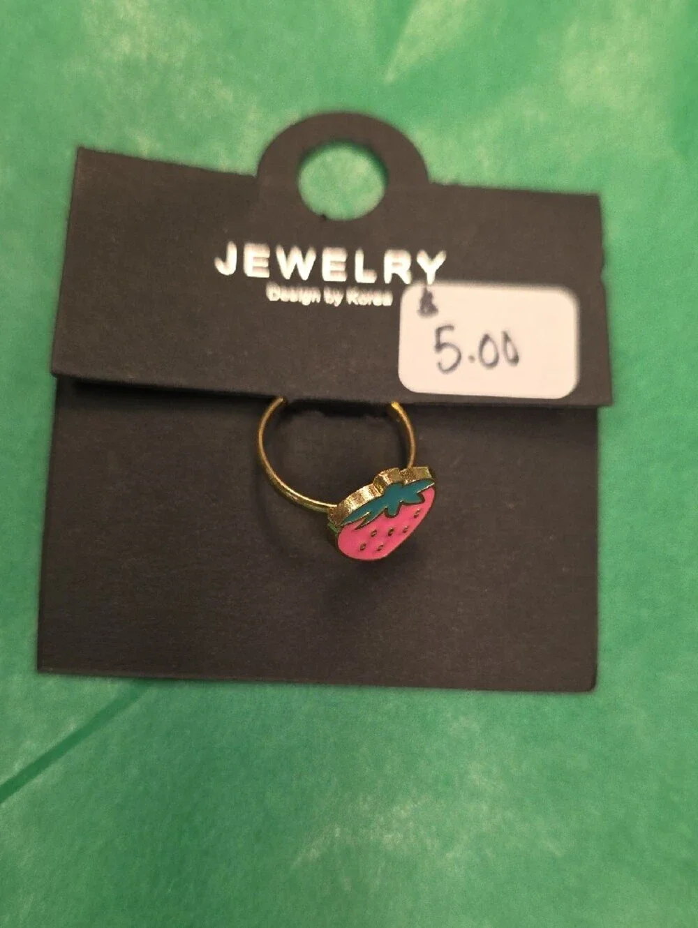 JEWELRY Pink Strawberry Enamel Ring